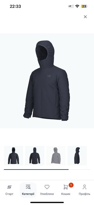 Чоловіча утеплена куртка Arc'teryx Atom
Hoody чорний сапфір