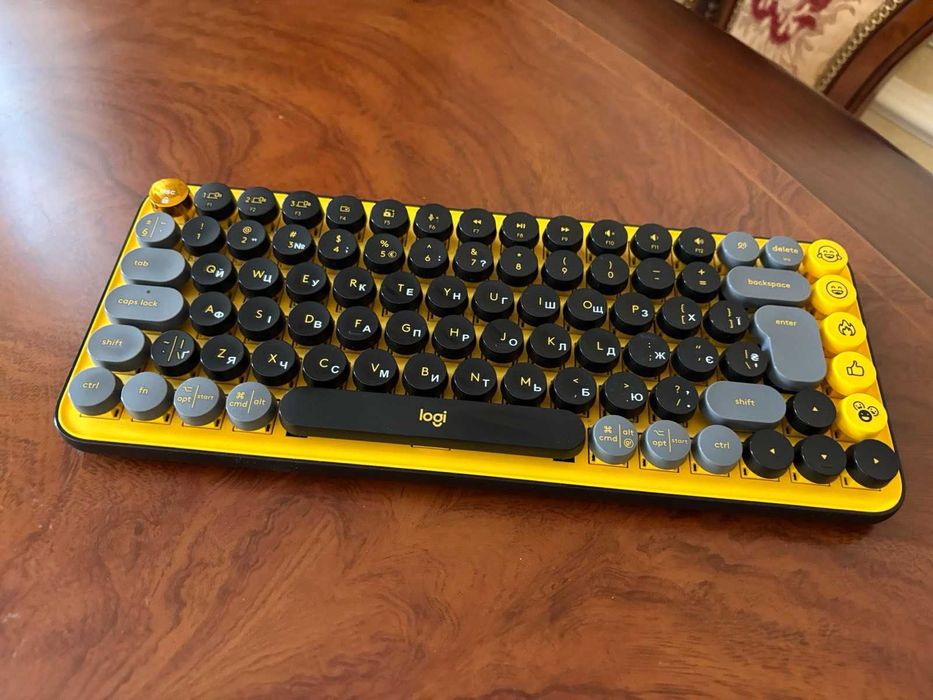 Logitech POP Keys Wireless Mechanical Keyboard UA Blast Yellow (идеал)