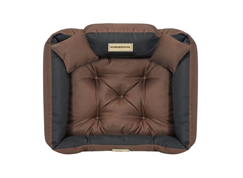 legowisko dla psa kojec 130x105 cm personalizowane wodoodporne brązowe