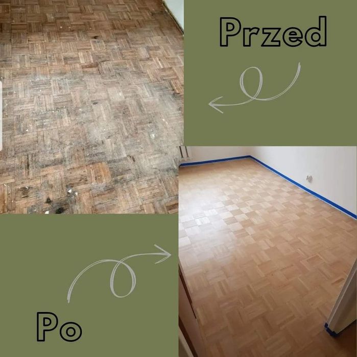 Cyklinowanie/Renowacja podłóg drewnianych/Laserowe usuwanie powłok