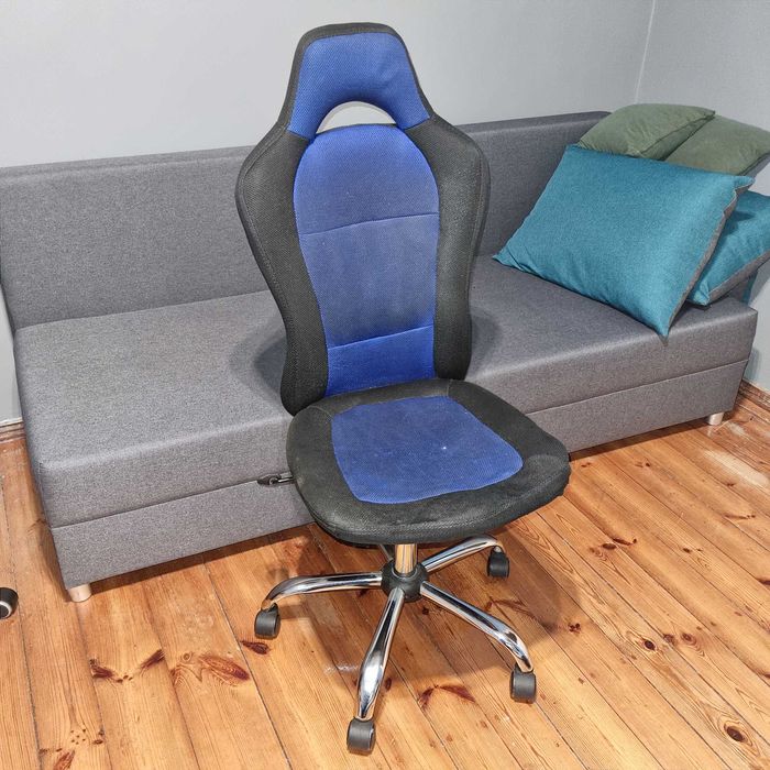 Krzesło  Biurowe Fotel Snertinge Czarno-Niebieskie Jysk