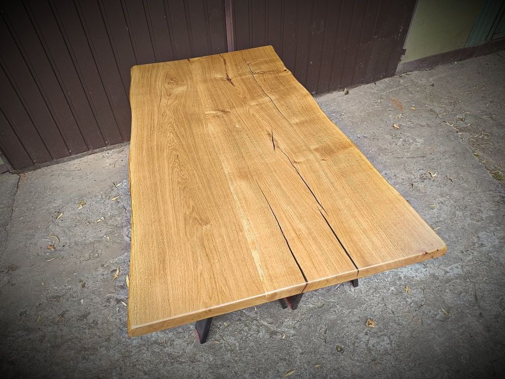 Blat dębowy na. Stół 143x80. Live edge
