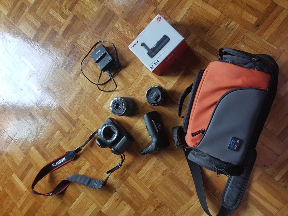 Lustrzanka Canon EOS 70D dwa obiektywy grip torba