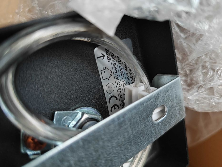 Sollux Lagos 1 - czarna lampa wisząca (tuba), GU10, regulowana długość