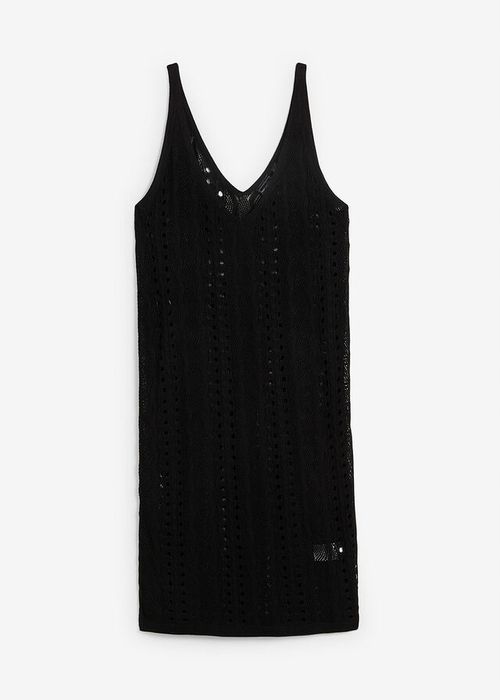 B.P.C sukienka plażowa czarna dzianinowa ażurowa 44/46.