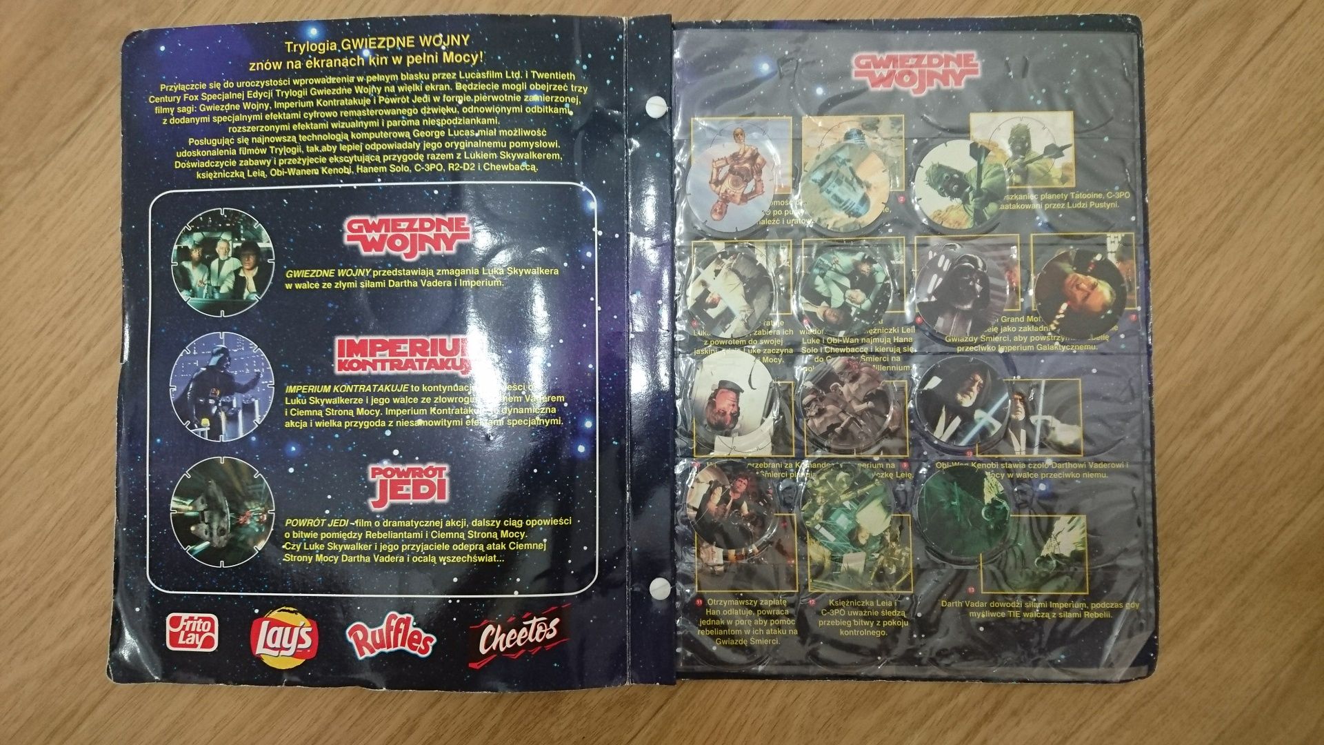 Album Mocy dla kolekcjonerów Tazo Gwiezdne Wojny 1999r