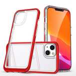 Clear 3In1 Etui Iphone 14 Plus Silikonowy Pokrowiec Z Ramką Czerwone