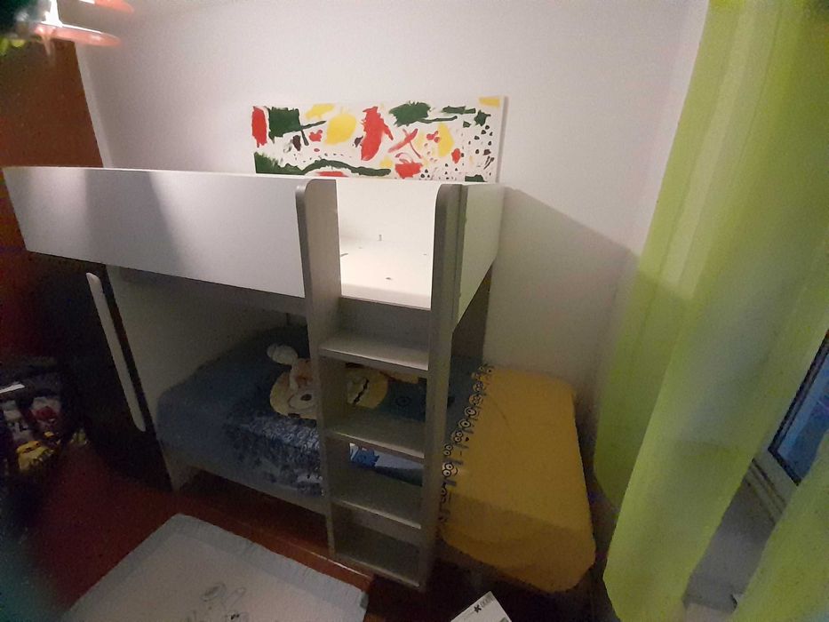 Beliche com armário integrado 2x90x190cm