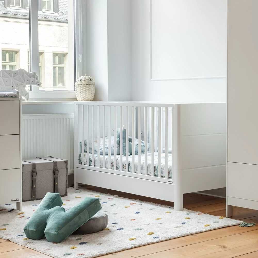 Sprzedam łóżeczko dziecięce Woodies  Smooth Cot Bed 140×70 używane.