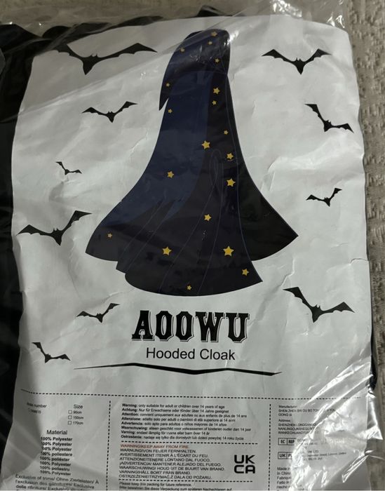 Disfarce Capa vampiro 150cm Aoowu