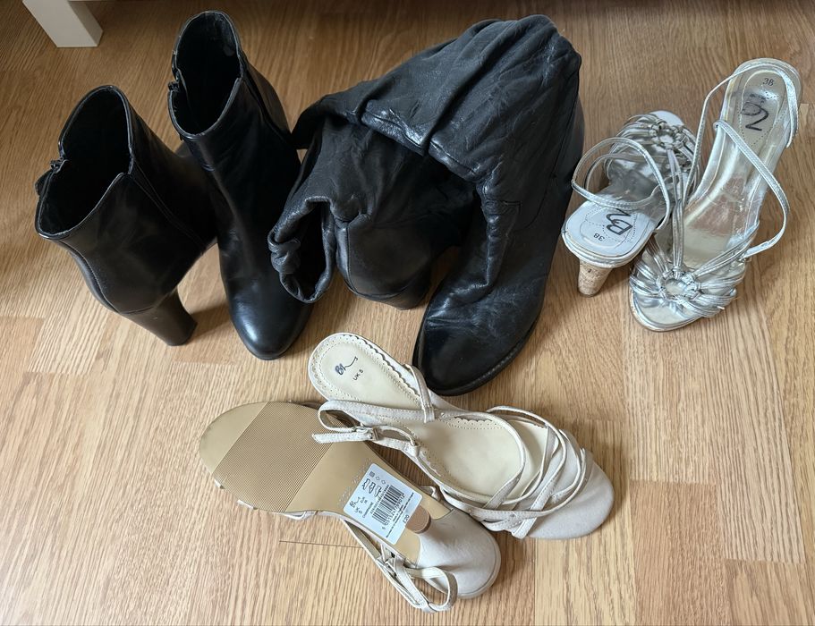 Buty damskie 38 2 pary botki i kozaki