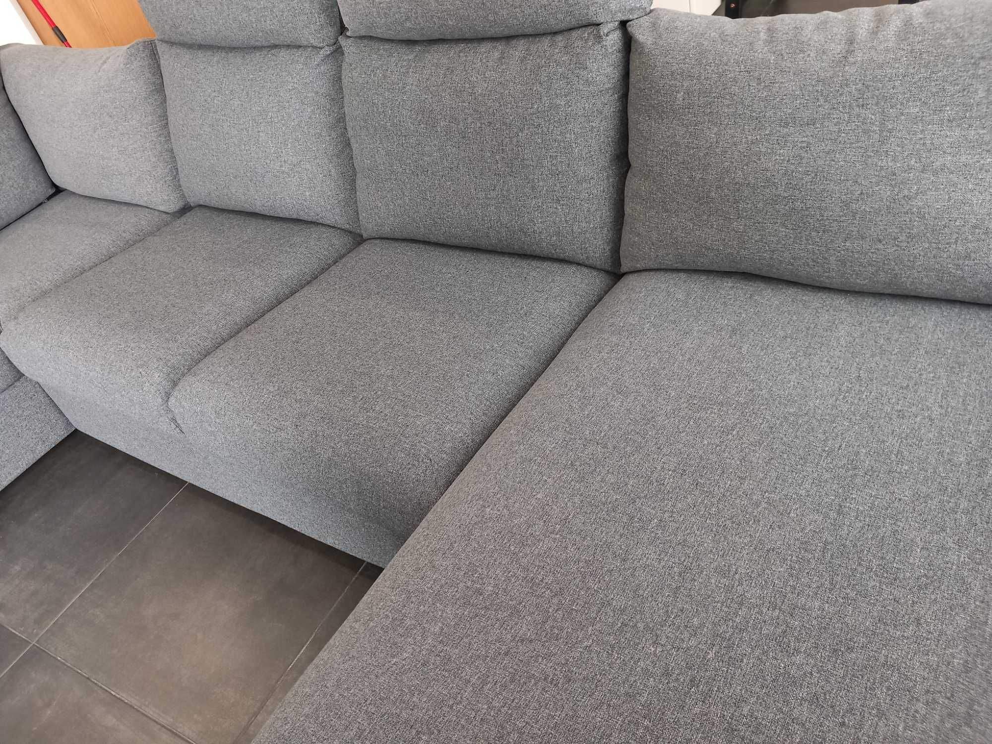 VIMLE Sofá canto, 5lugd c/chaise longue, c/braços largos/Gunnared cinz