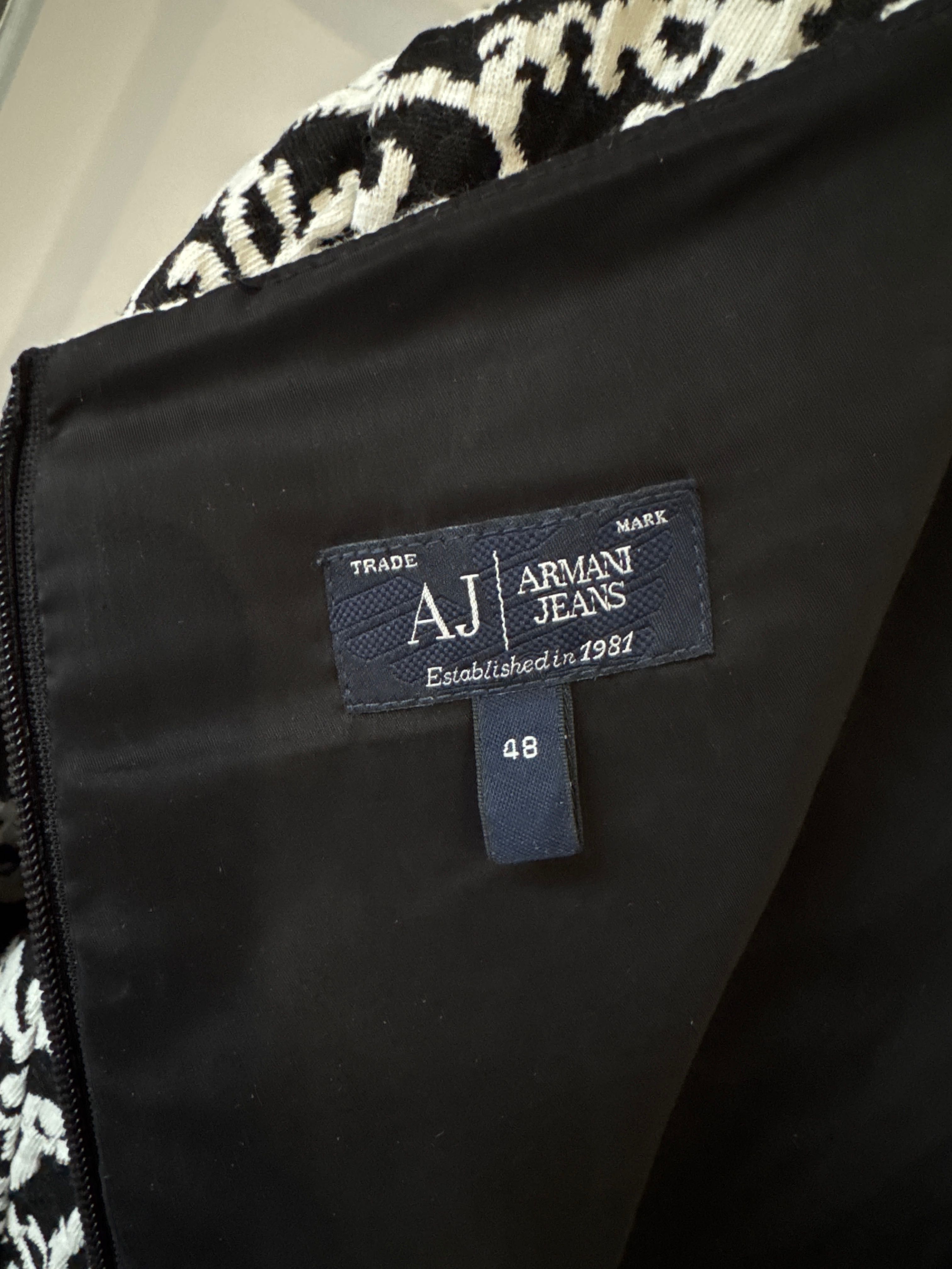 Armani Jeans sukienka wzory biało-czarne teksturowana 40/L
