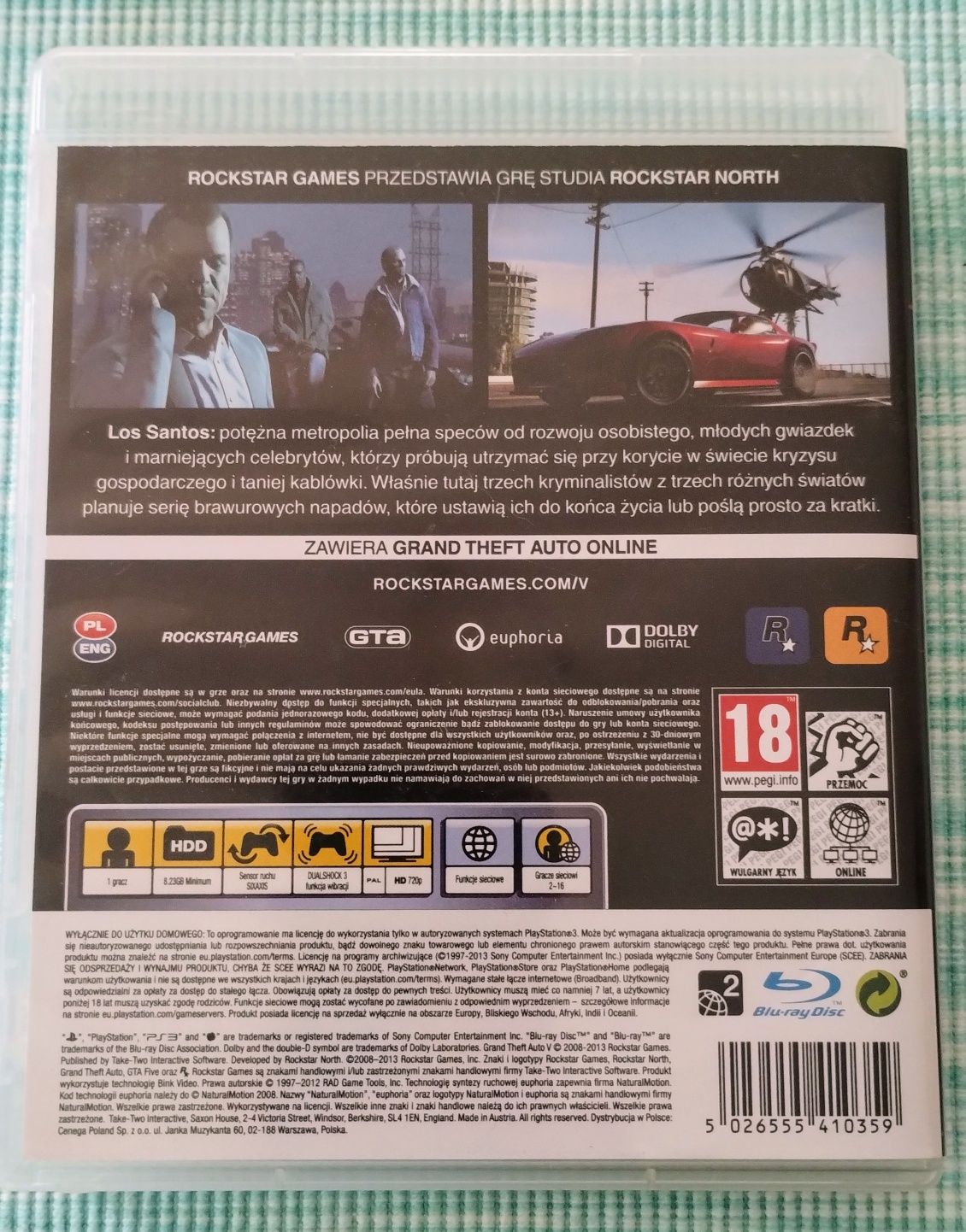 Gra GTA 5 PS3 PL Grand Theft Auto polska wersja + mapa