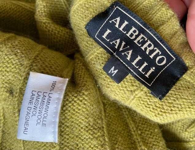 sweter zielony limonka m l 40 38 neon welna lam owcza wool modny basic