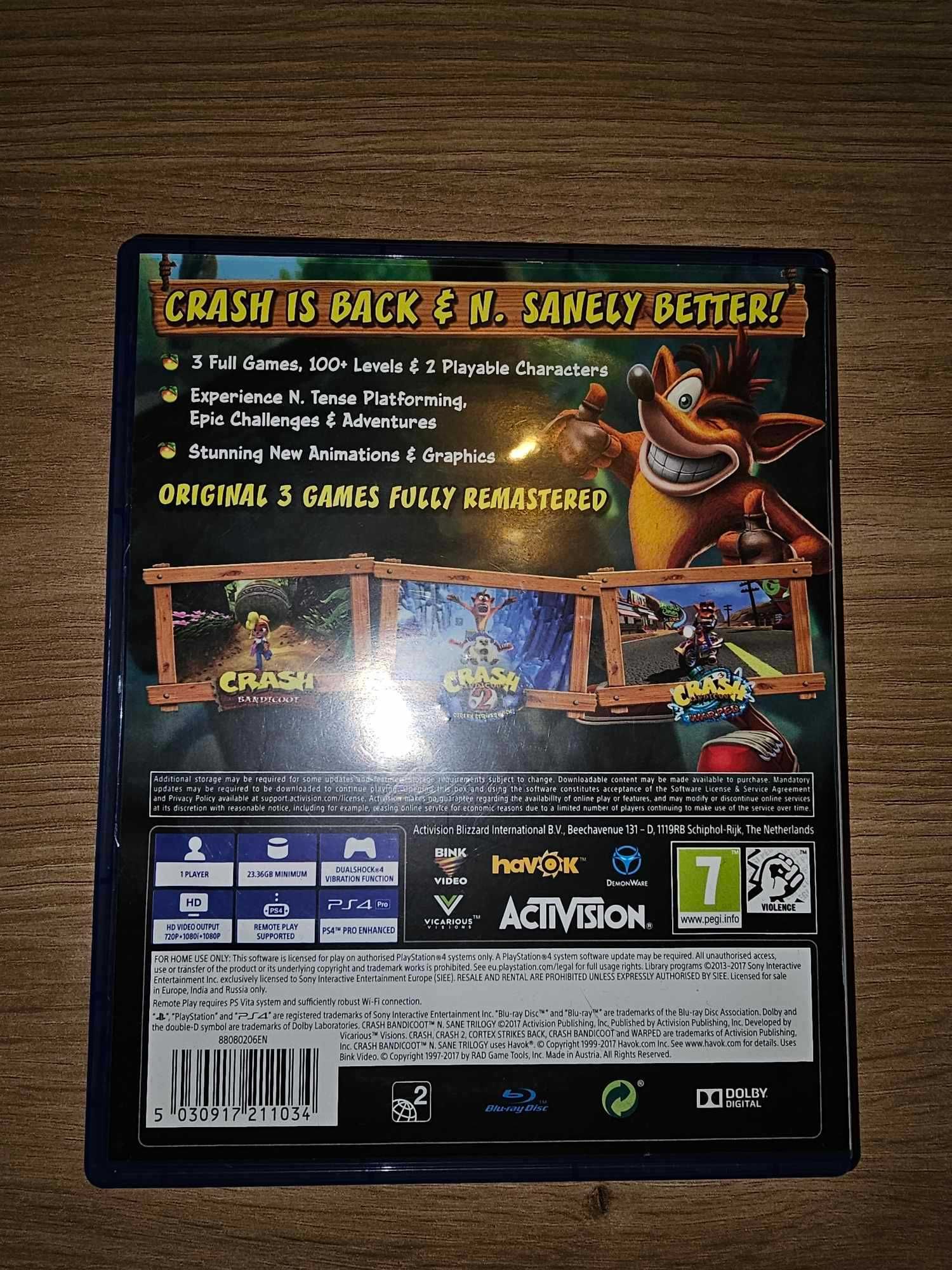 Crash Bandicoot N.Sane Trilogy 2.0 Gra PS4 (Kompatybilna z PS5)