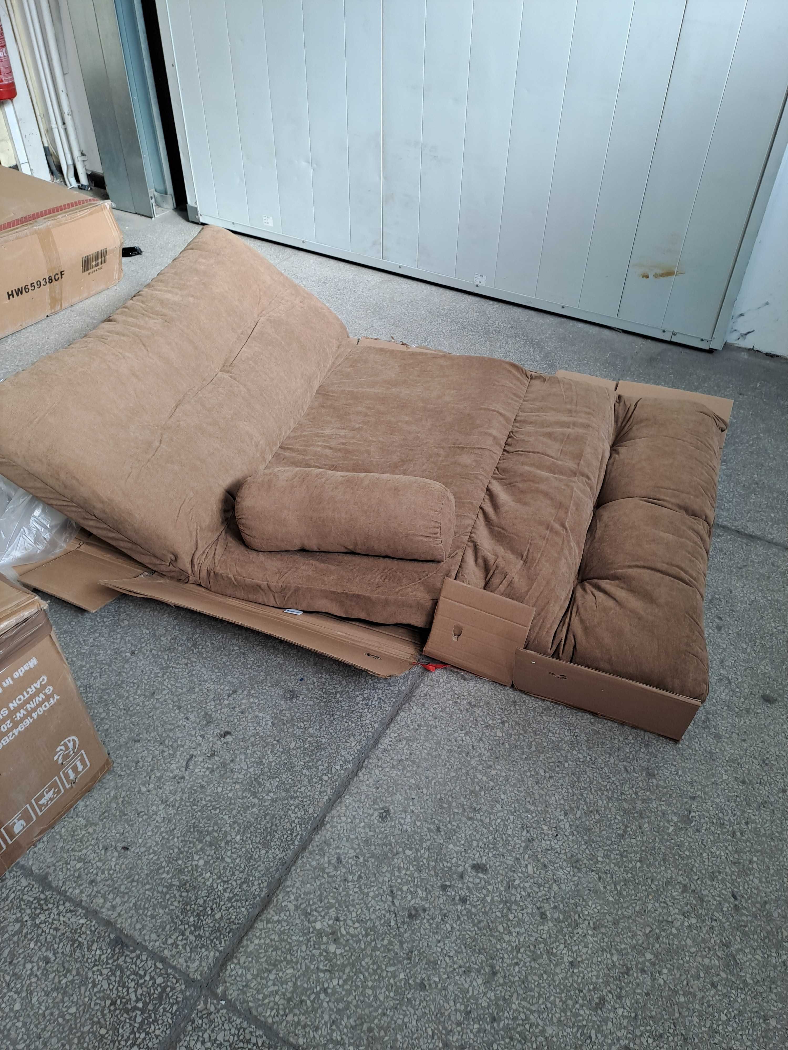 COSTWAY Sofa,krzesło podłogowa z 2 poduszkami, składana.