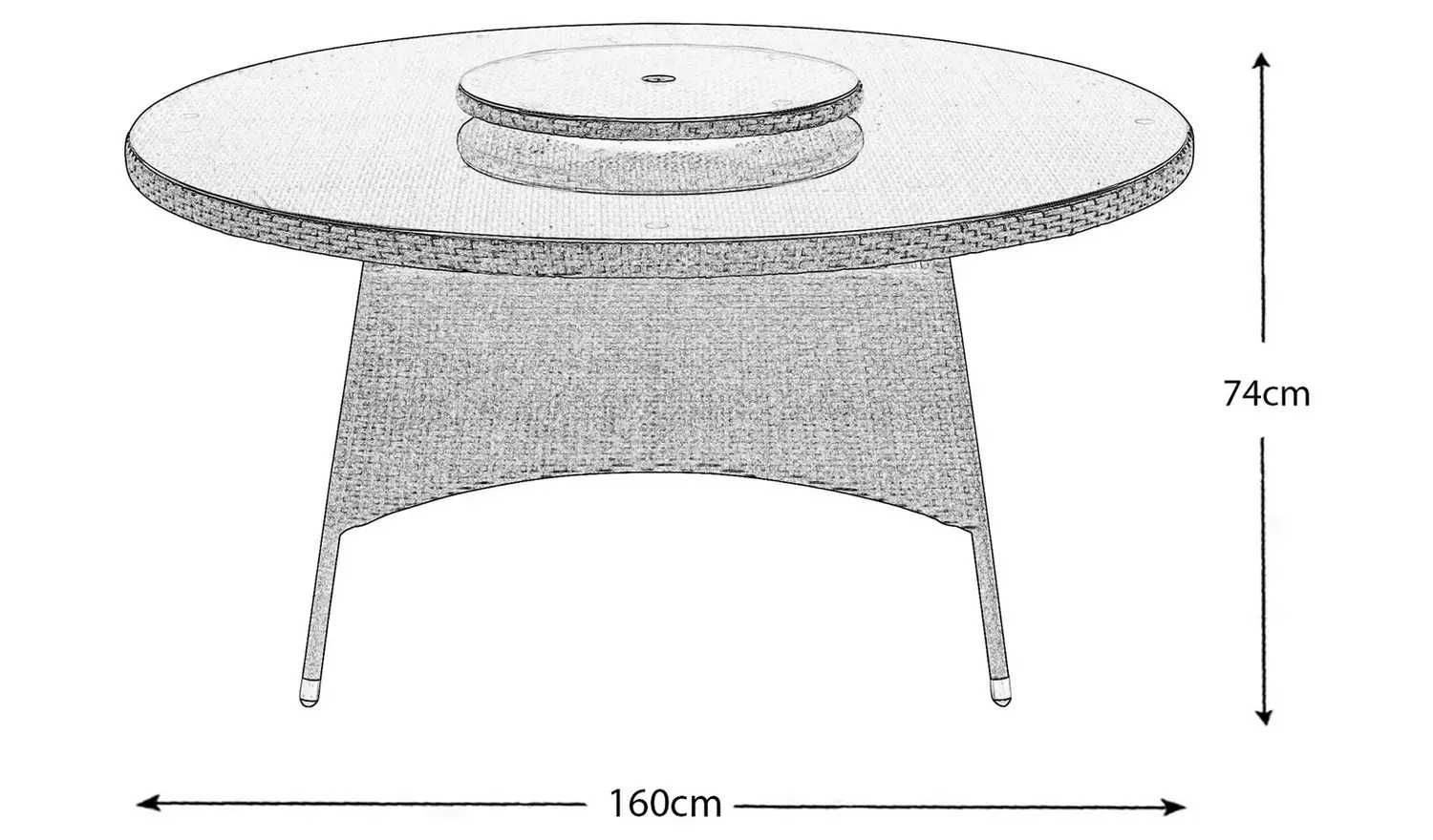 Duży okrągły stół do ogrodu sr.160cm technorattan