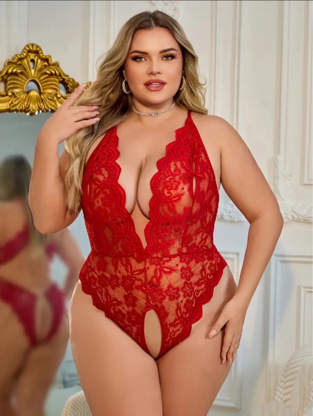 Еротичний боді з доступом Name 2XL 3XL 4XL Синій.