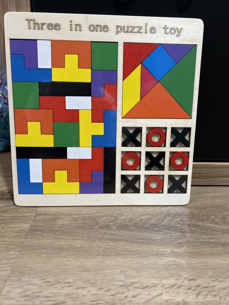Drewniane Klocki Tęczowy Tetris 3D Gra Układanie