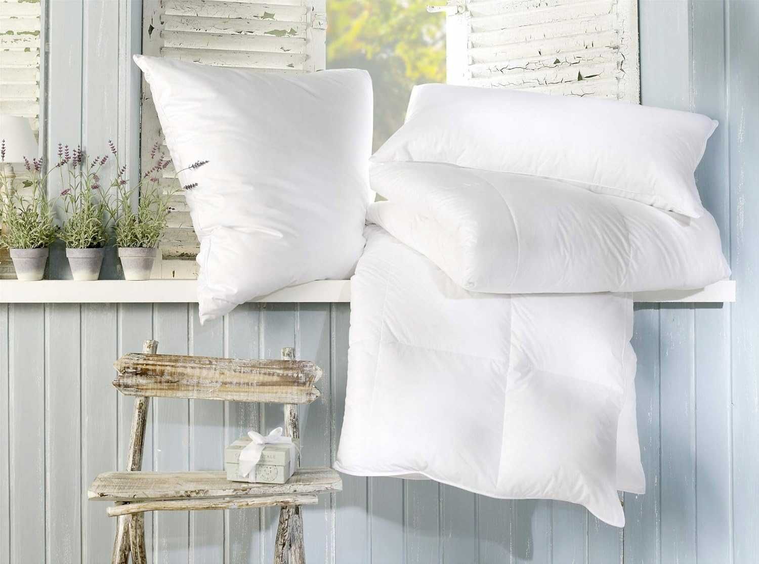 Poduszka do Spania 80 x 80 cm Böhmerwald 85% Pióra i 15% Puchu Biała