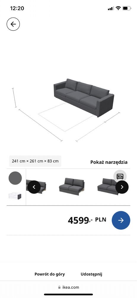 Kanapa Ikea Vimle z funkcją spania