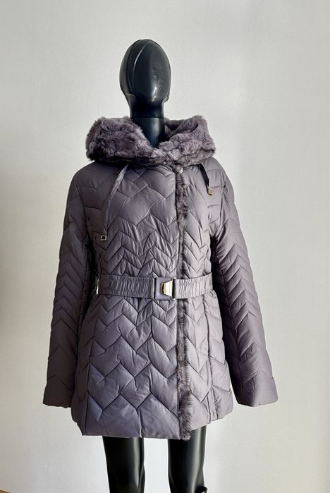 Зимова жіноча куртка 50 52 54 батали з хутром зимняя куртка