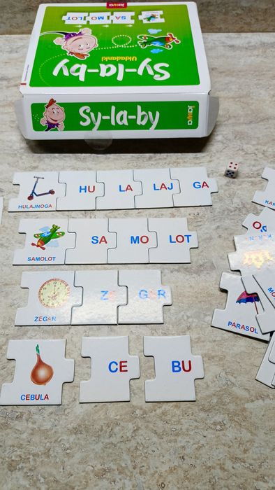 Gry edukacyjne sylaby 2 szt: czytanie sylabowe + zabawy logiczne