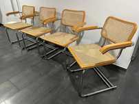 4szt komplet krzesla rafia vintage Cesca Made in Italy