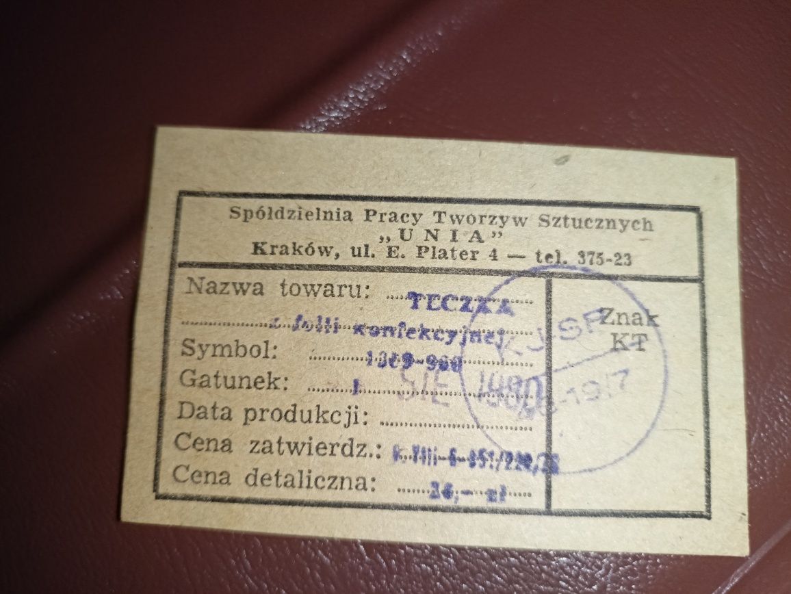 Teczka konferencyjna na dokumenty z czasów PRL-u (rok 1980)