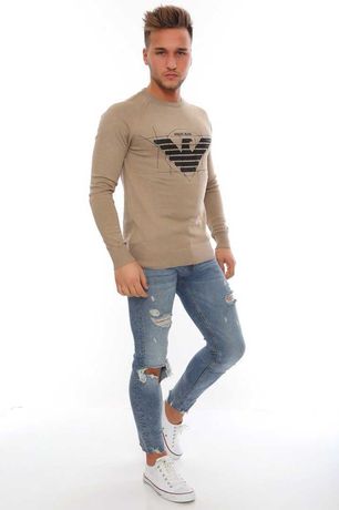ЗНИЖКА! Чоловічий світшот ARMANI JEANS пісочний светр армані джинс