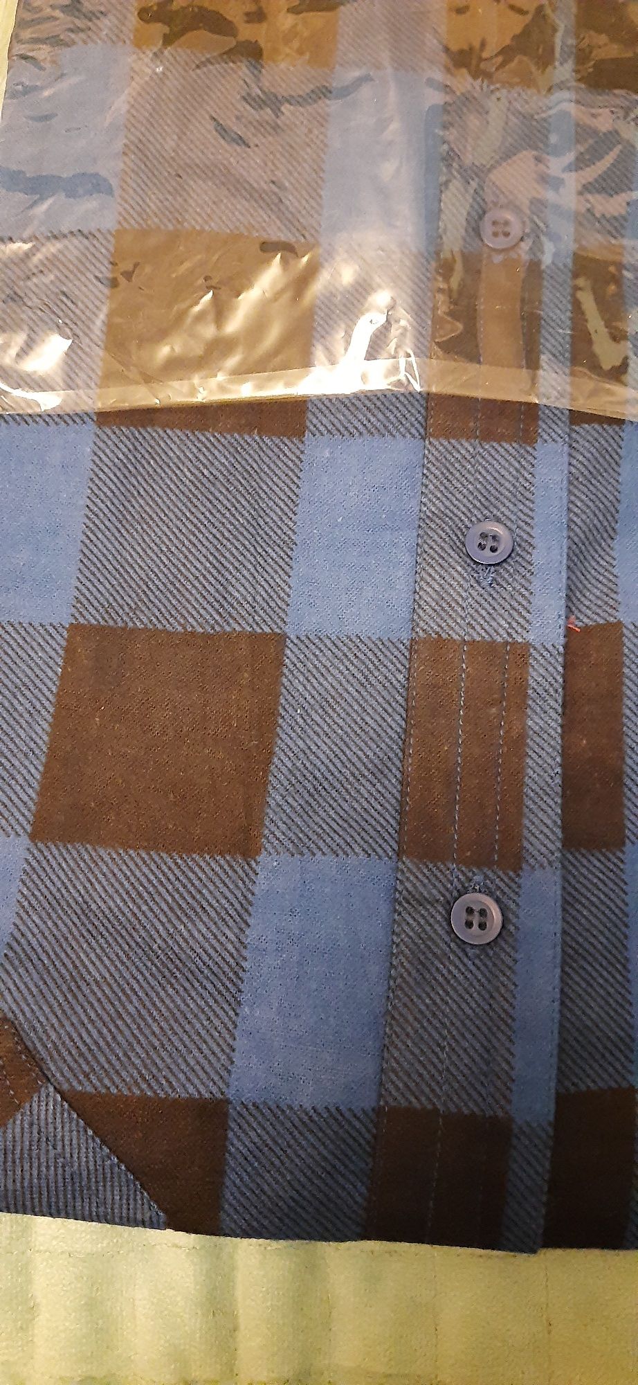 Nowa bawełniana koszula męska w kratę r. 42