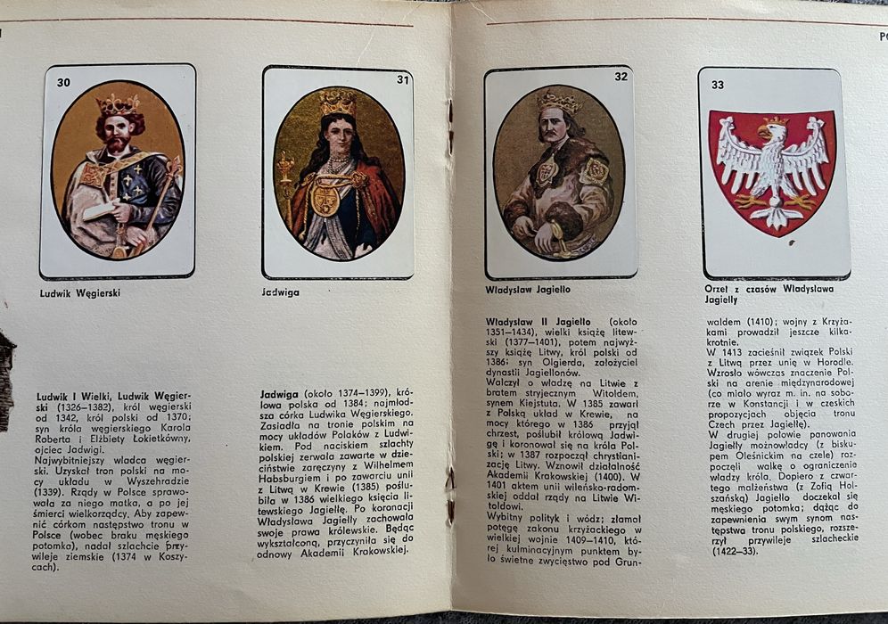 Album kolekcjonerski - Poczet królów polskich - Ilustracje samoprzylep