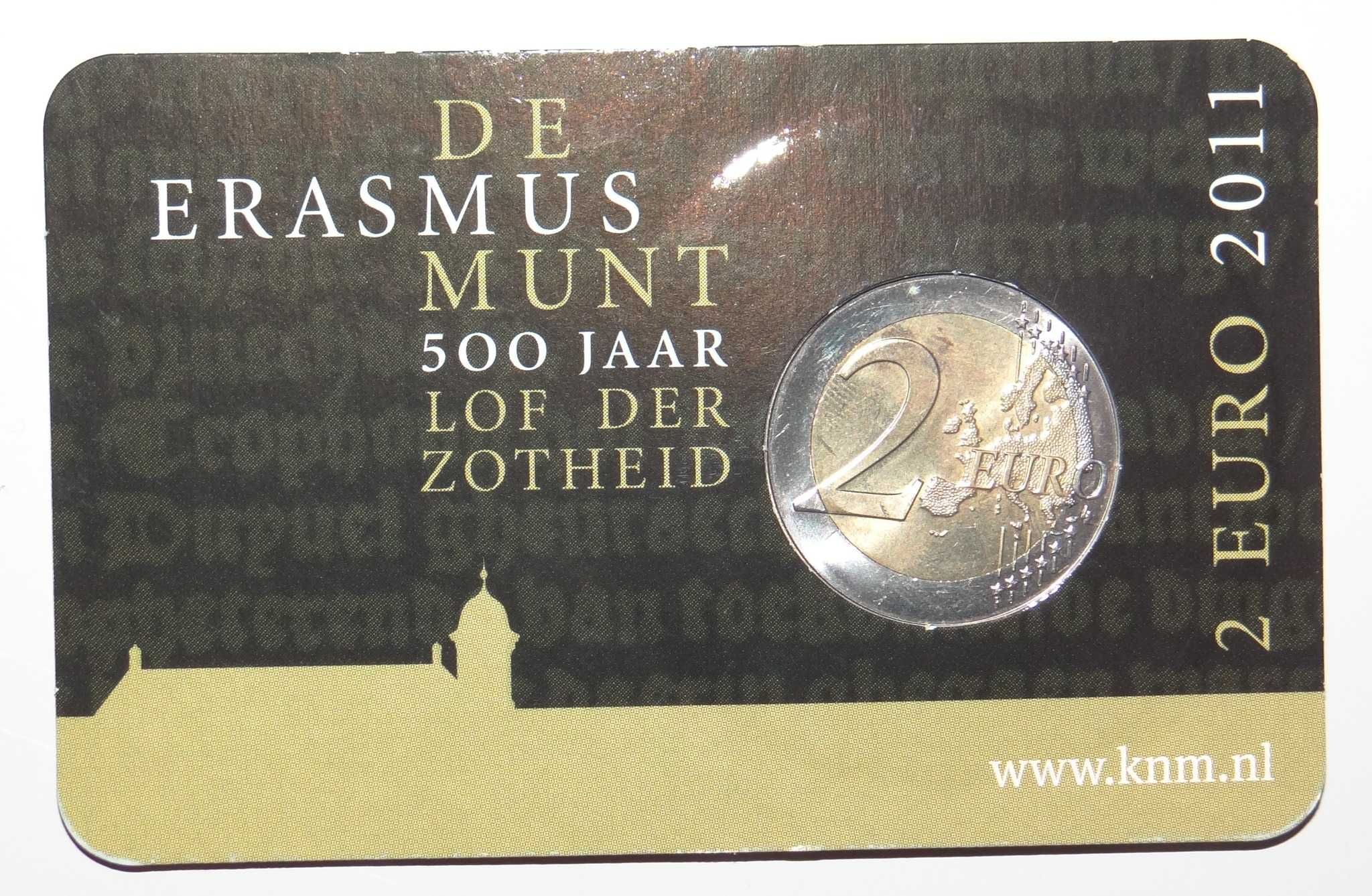 Coincard moeda 2 euros Holanda Erasmus 2011 BNC