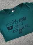 Butelkowa zieleń bluzka tshirt coffee pepco M na co dzien