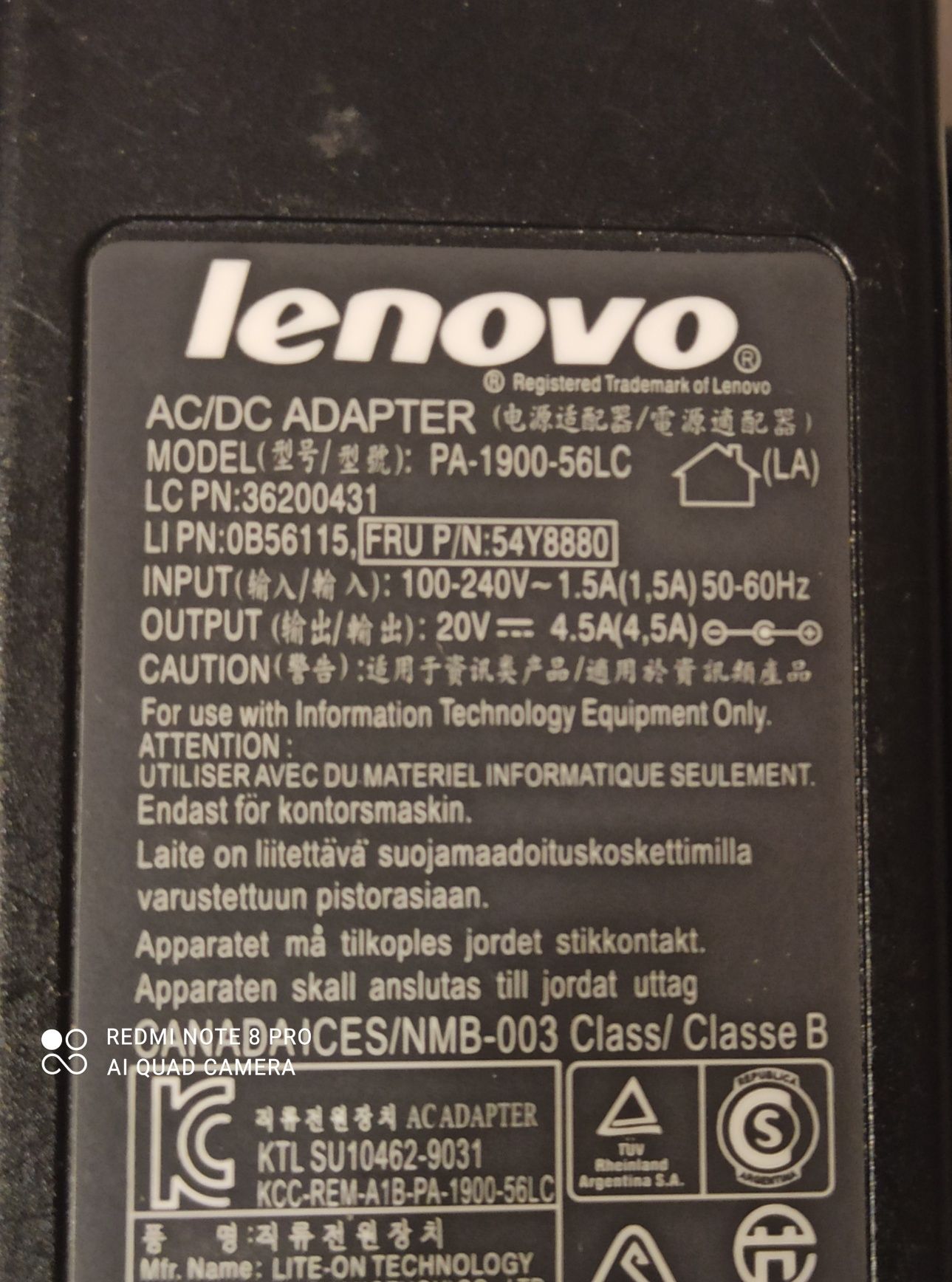 Zasilacz oryginał do laptopa Lenovo