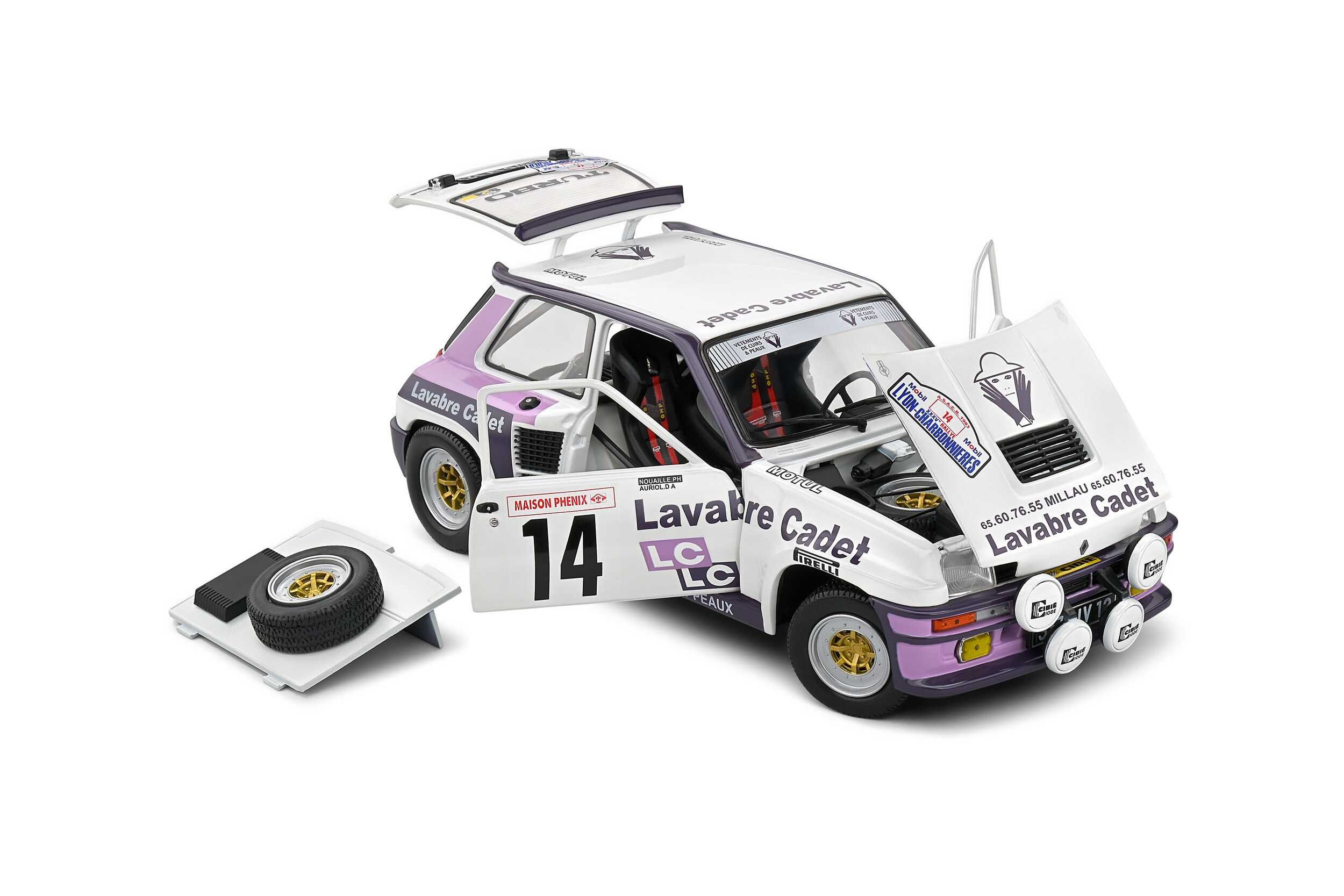 Renault 5 Turbo Rallye Lyon Charbonnière 1983 #14 Auriol Solido 1:18