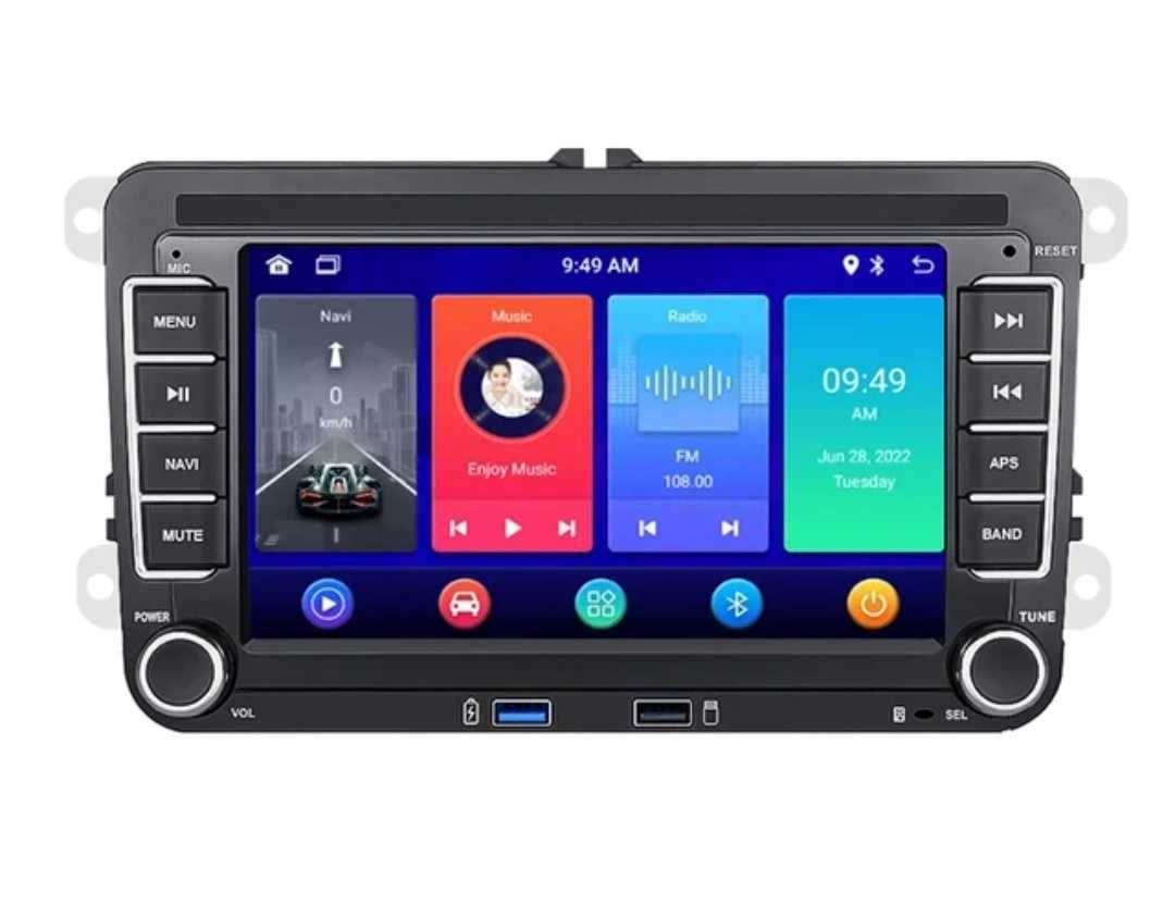 Rádio 2 DIN Android VW / Golf / Passat /  Seat / SKODA + Carplay