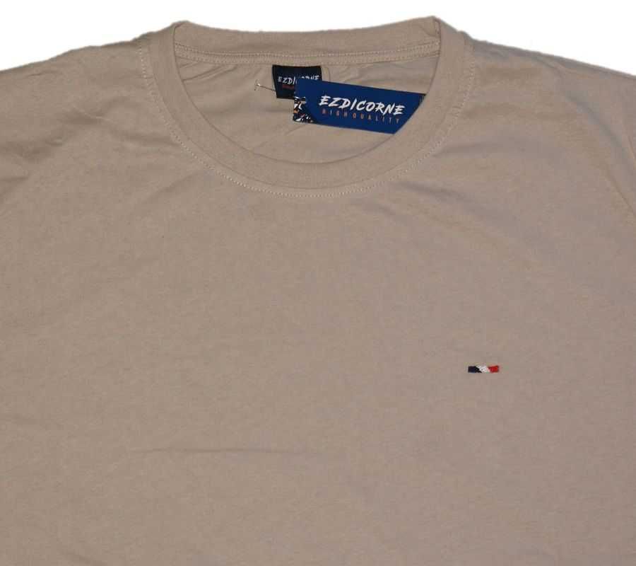 Koszulka męska T-SHIRT duża turecka 6XL szer.138 cm BEŻOWA podkoszulka