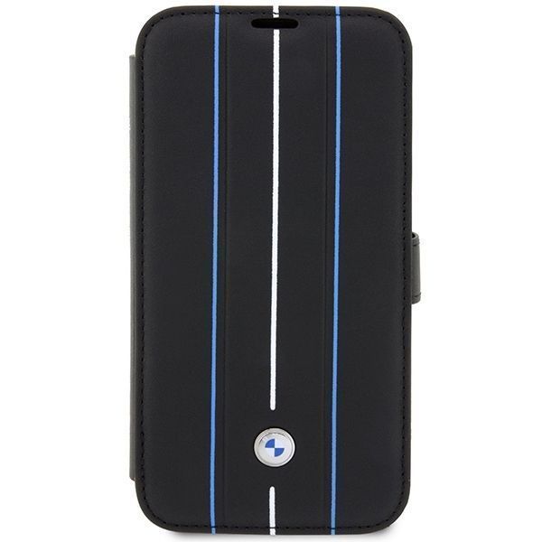 Etui do iPhone 14 Pro 6,1" BMW Leather Stamp Blue Lines