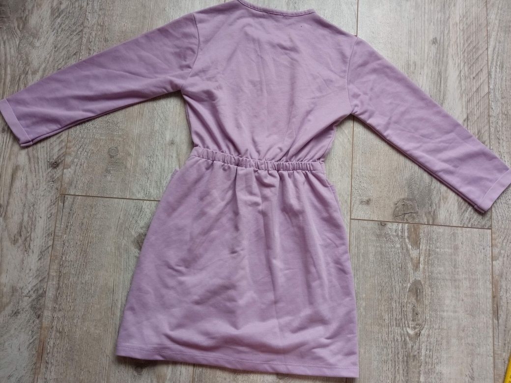Fioletowa, liliowa sukienka, tunika sportowa  134-140