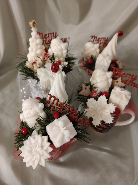 Boxy kubki ze świecami z wosku palmowego sojowego