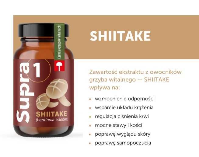 Shiitake - grzyby witalne 500 mg ekstrakt - Supra1 150g