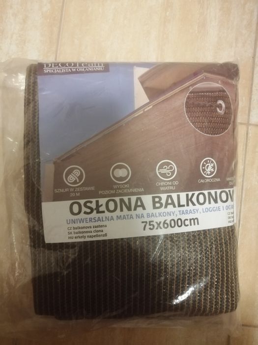 Osłona balkonowa decoteam rattan wenge 75x600