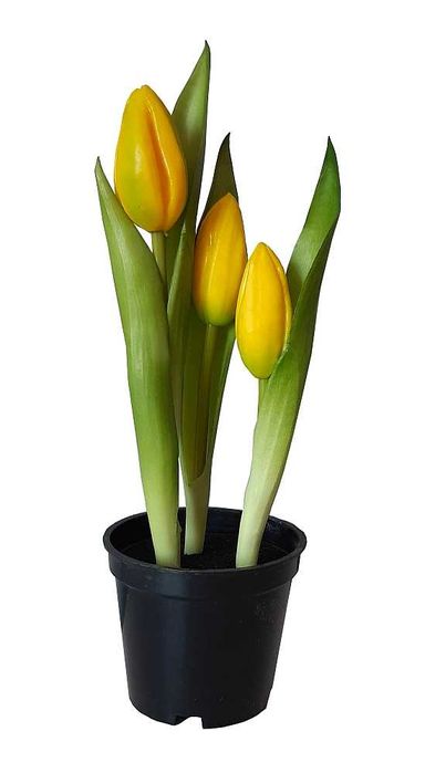 Tulipan w doniczce sztuczne tulipany silikonowe w osłonce kolory