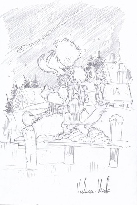 Sknerus McKwacz- rysunek autograf Valerio Held