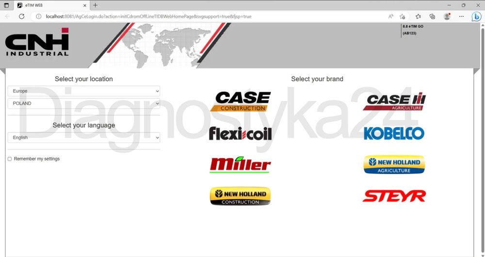 Laptop INSTRUKCJE NAPRAW Katalogi Części Case New Holland Etim Go