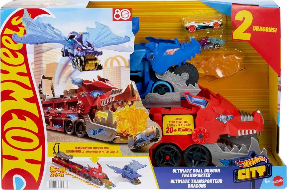 Hot Wheels Dragon Transporter Транспортер-трансформер Два дракони