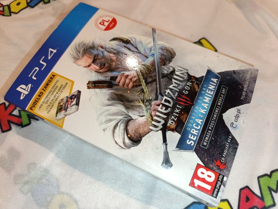Wiedźmin Dziki Gon dodatek serca z kamienia karty gwint NOWA PS4