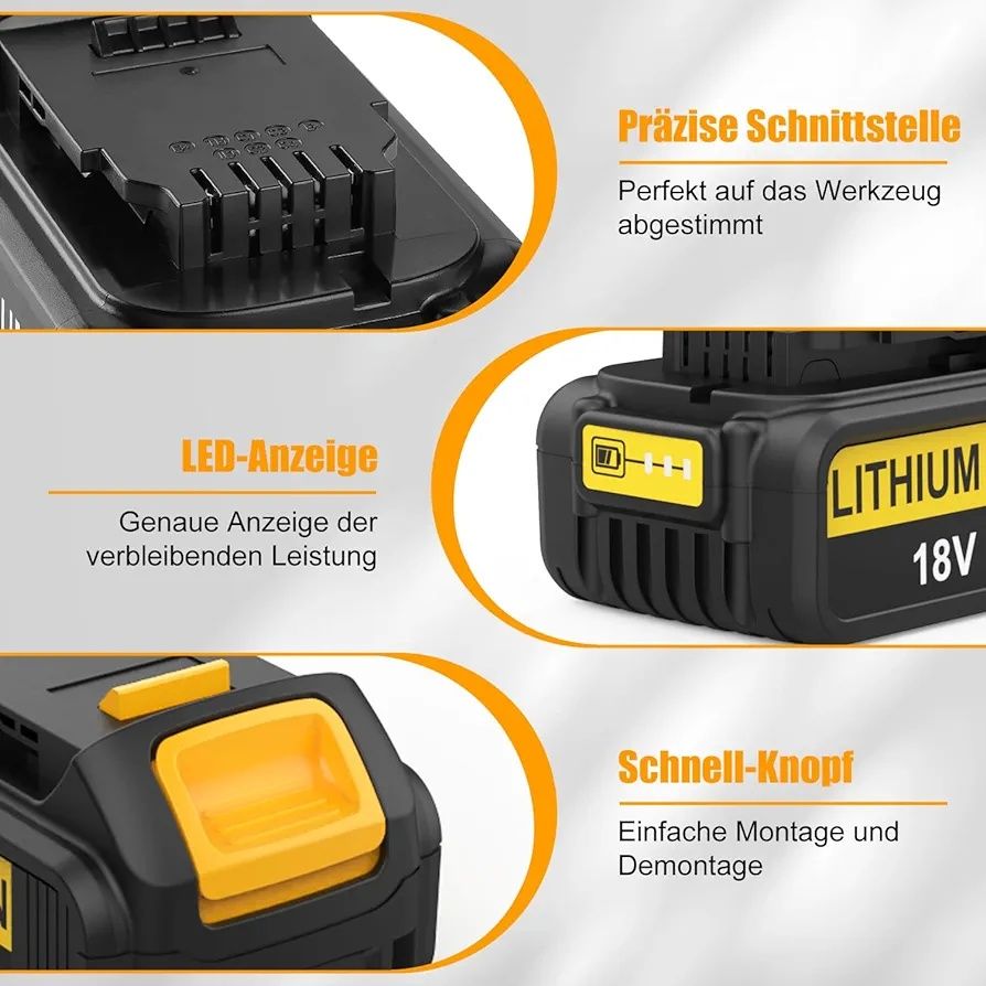 Energup 18V 5.0Ah Bateria litowo-jonowa do DeWalt XR     2 sztuki